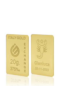 Lingotto Oro segno zodiacale Scorpione 9 Kt da 20 gr. - Idea Regalo Segni Zodiacali - IGE Gold